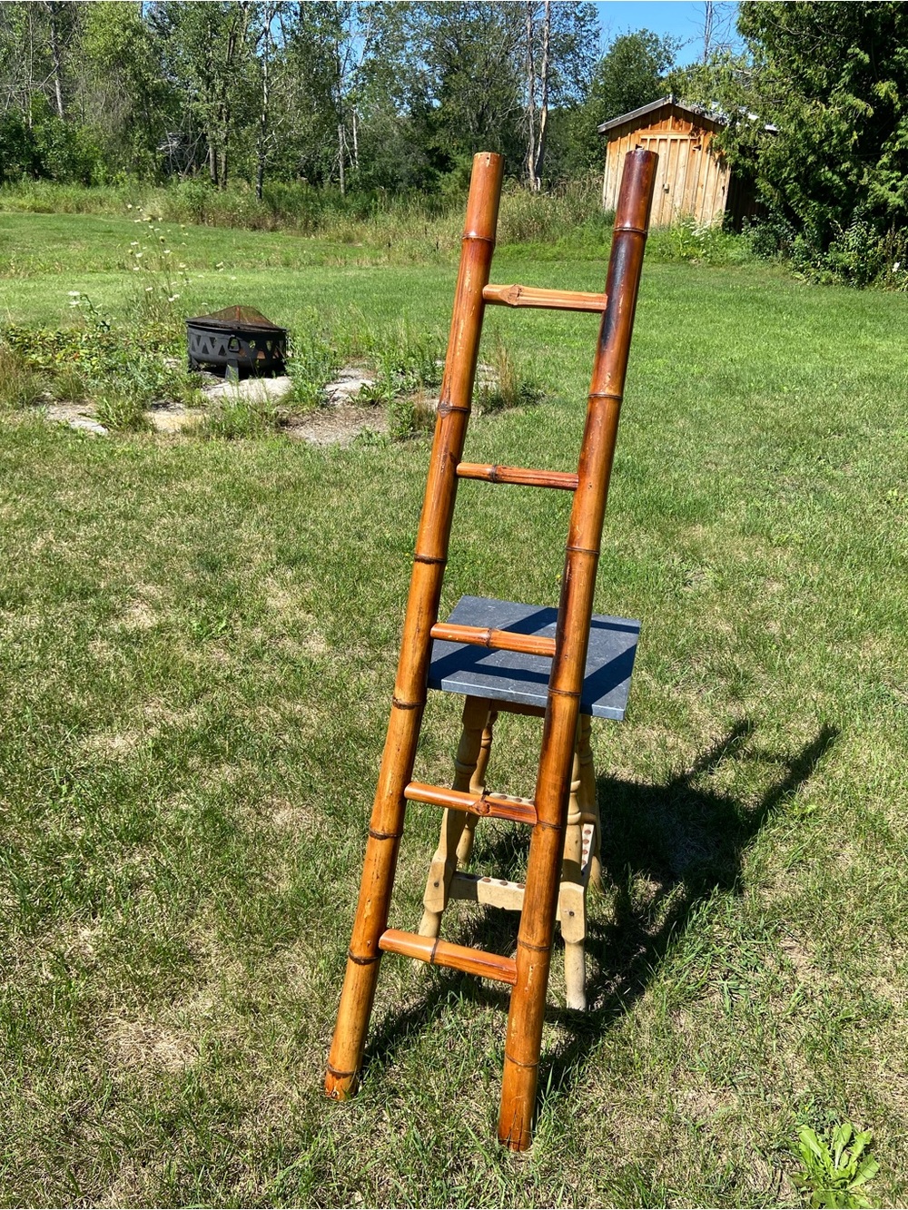 Vintage Bamboo Ladder Bathroom Towel Hanging Rack